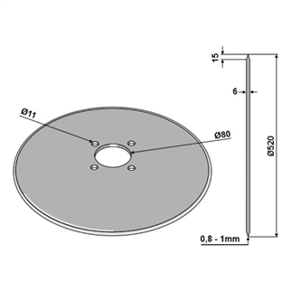 Agrolux rulleskær 20" glat 80662